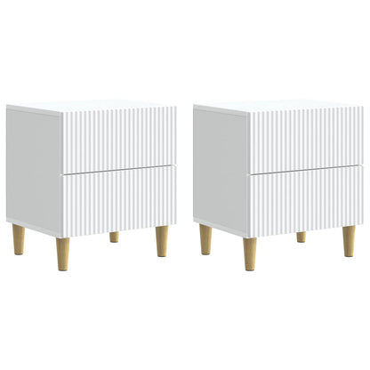 Bedside Cabinet 2 pcs White 43 x 34.5 x 48 cm Engineered Wood