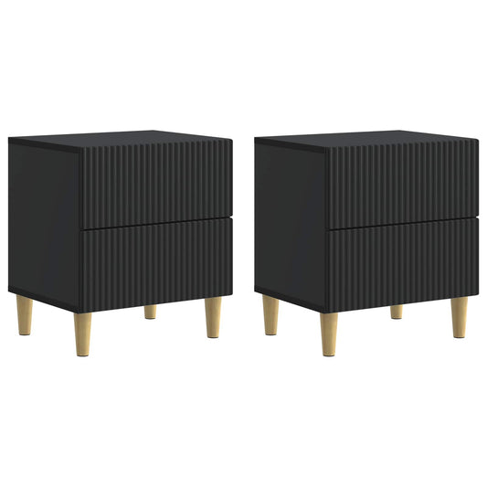 Bedside Cabinet 2 pcs Black 43 x 34.5 x 48 cm Engineered Wood