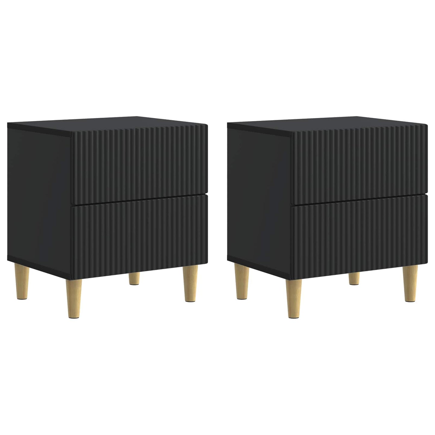 Bedside Cabinet 2 pcs Black 43 x 34.5 x 48 cm Engineered Wood