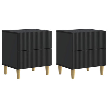 Bedside Cabinet 2 pcs Black 43 x 34.5 x 48 cm Engineered Wood