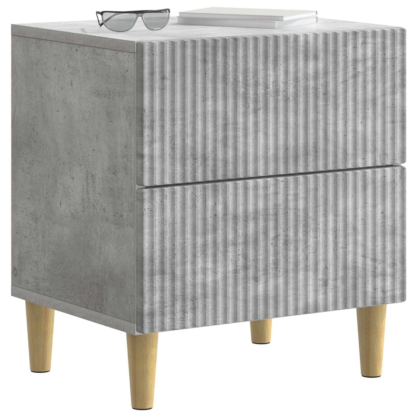 Bedside Cabinet 2 pcs Concrete Grey 43 x 34.5 x 48 cm