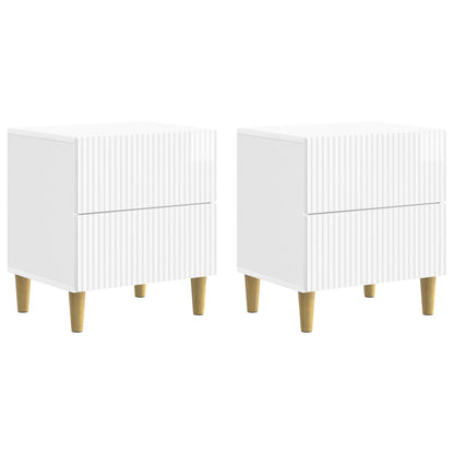 Bedside Cabinet 2 pcs High Gloss White 43 x 34.5 x 48 cm