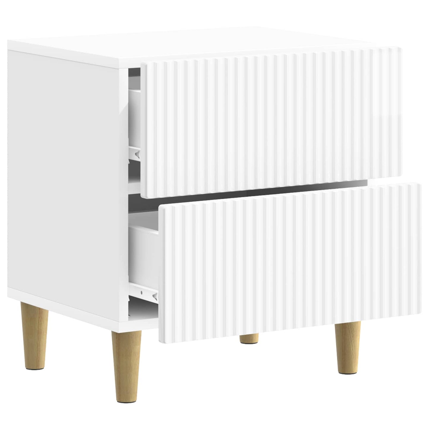 Bedside Cabinet 2 pcs High Gloss White 43 x 34.5 x 48 cm