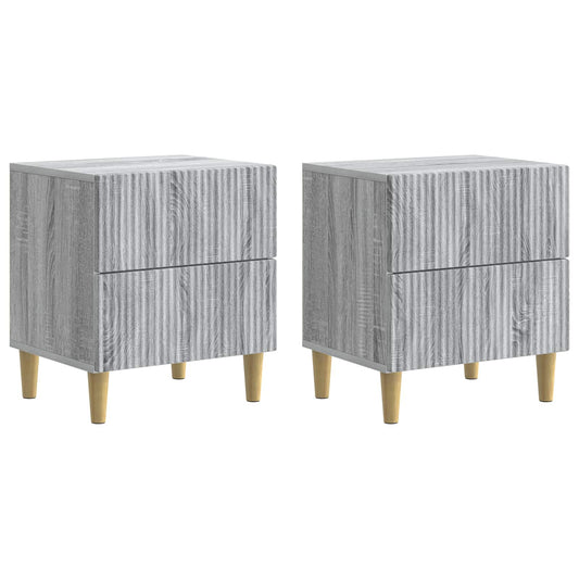 Bedside Cabinet with Drawer 2 pcs Grey Sonoma 43 x 34.5 x 48 cm