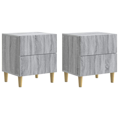 Bedside Cabinet 2 pcs Grey Sonoma 43 x 34.5 x 48 cm