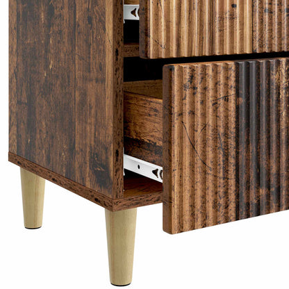 Bedside Cabinet with Drawer 2 pcs Old Wood 43 x 34.5 x 48 cm