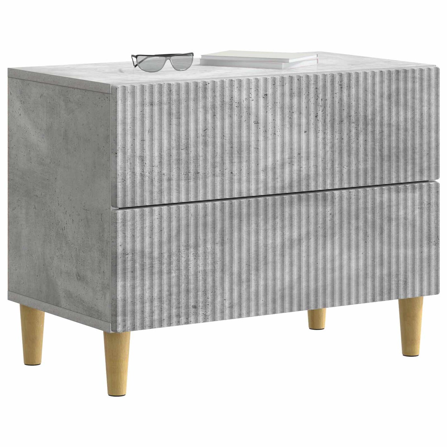 Bedside Cabinet Concrete Grey 62 x 34.5 x 48 cm Engineered Wood