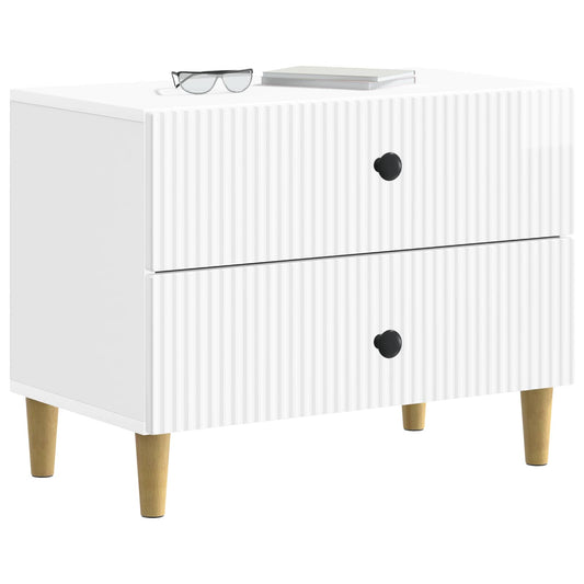 Bedside Cabinet with Drawer High Gloss White 62 x 34.5 x 48 cm