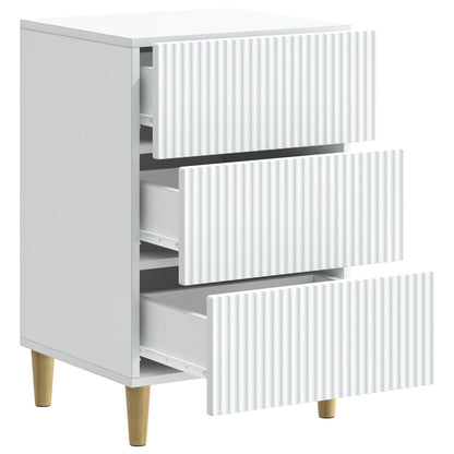 Bedside Cabinet White 43 x 41 x 66.5 cm Engineered Wood