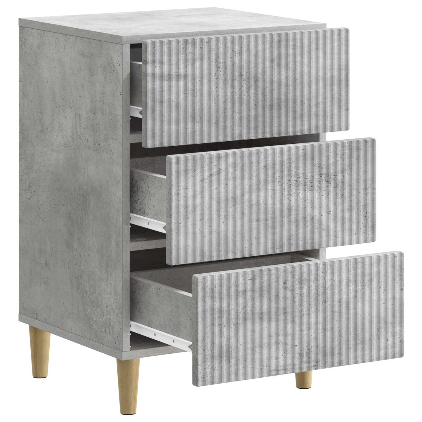 Bedside Cabinet Concrete Grey 43 x 41 x 66.5 cm Engineered Wood