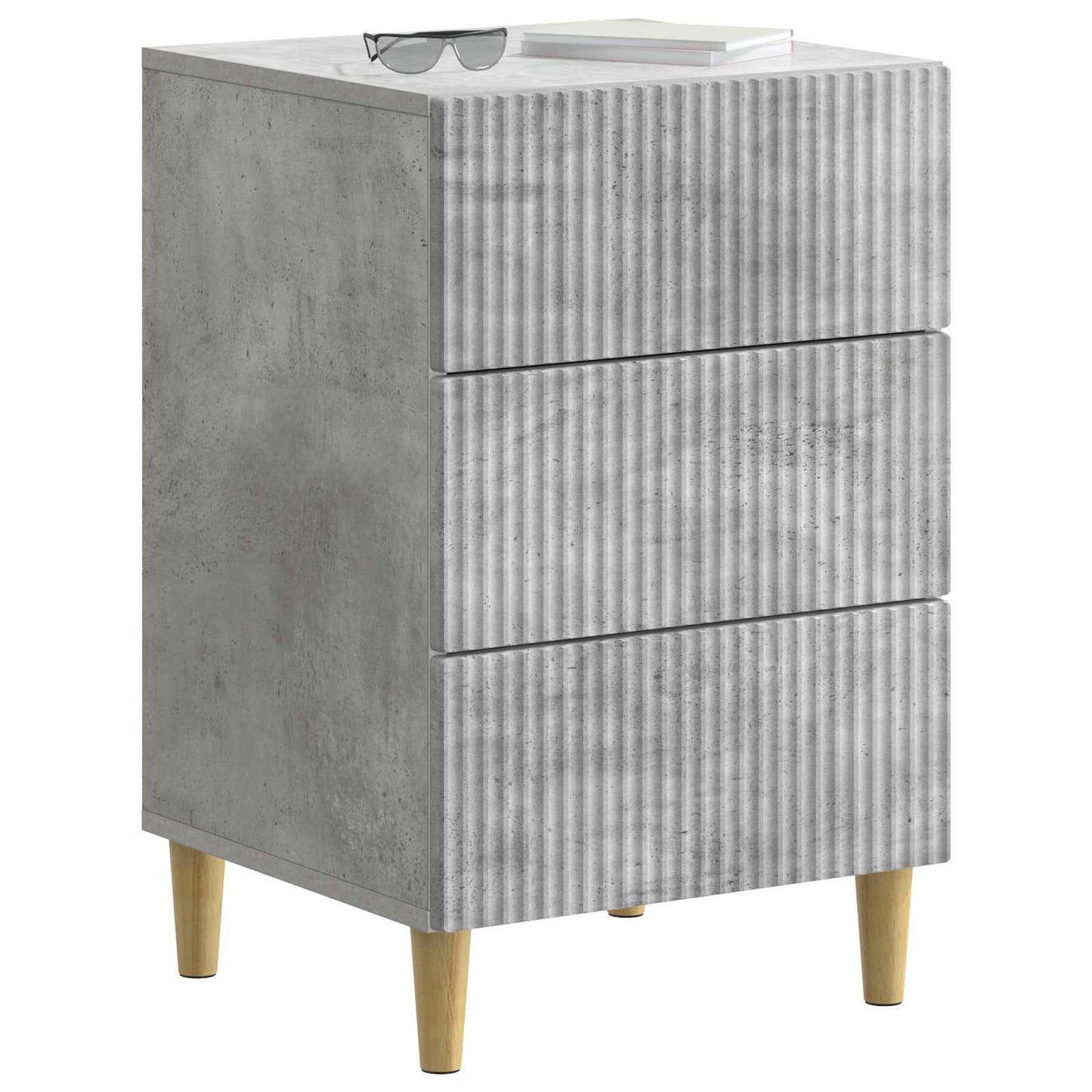 Bedside Cabinet Concrete Grey 43 x 41 x 66.5 cm Engineered Wood