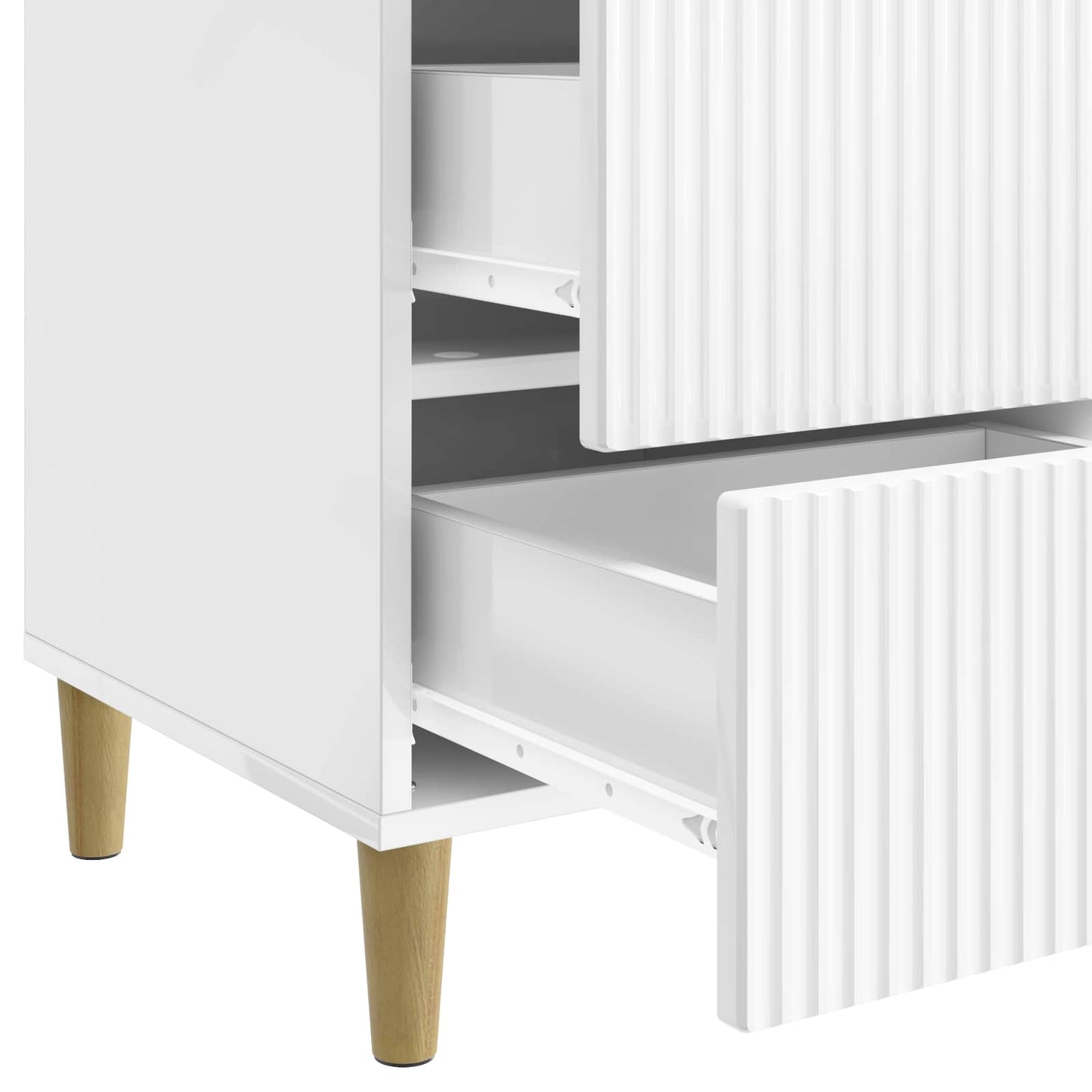 Bedside Cabinet with Drawer High Gloss White 43 x 41 x 66.5 cm