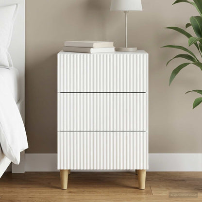 Bedside Cabinet with Drawer High Gloss White 43 x 41 x 66.5 cm