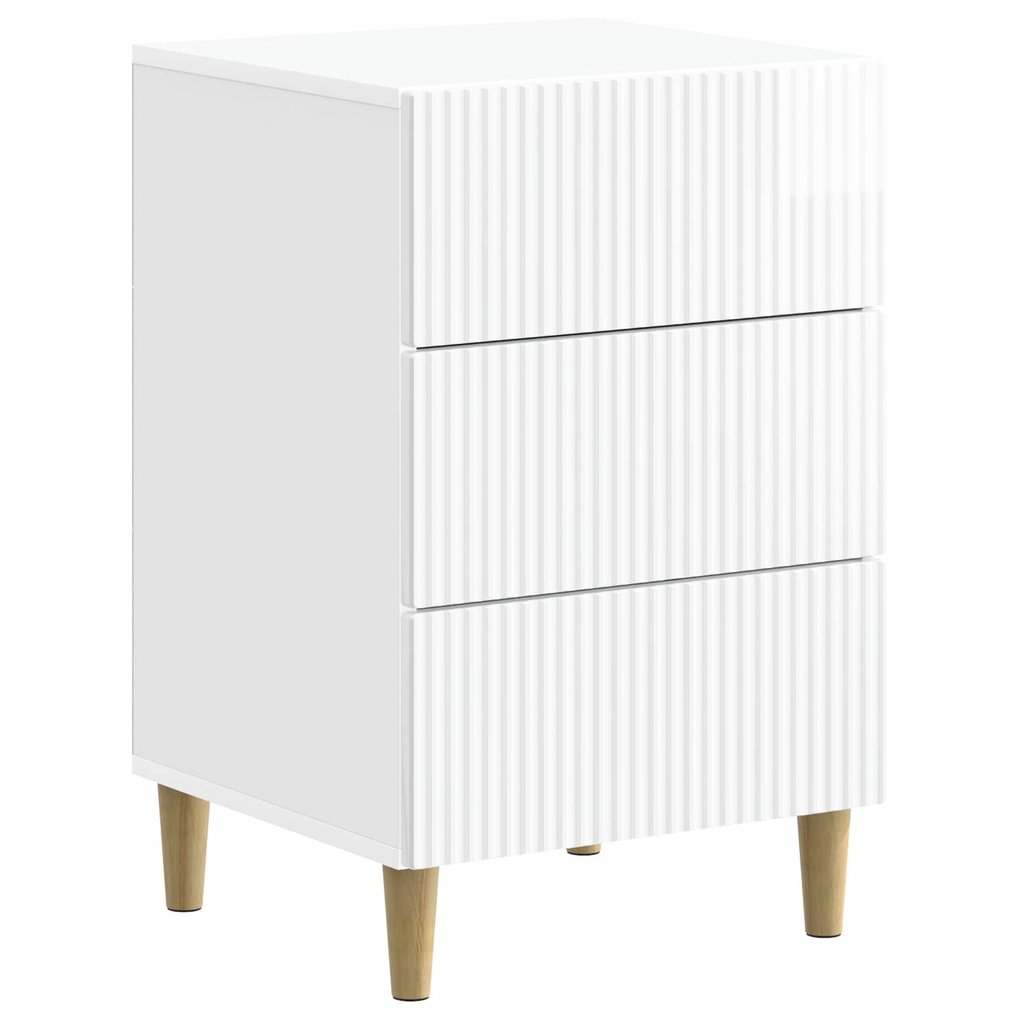 Bedside Cabinet with Drawer High Gloss White 43 x 41 x 66.5 cm