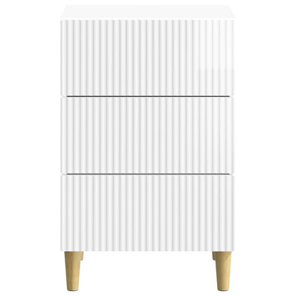 Bedside Cabinet with Drawer High Gloss White 43 x 41 x 66.5 cm