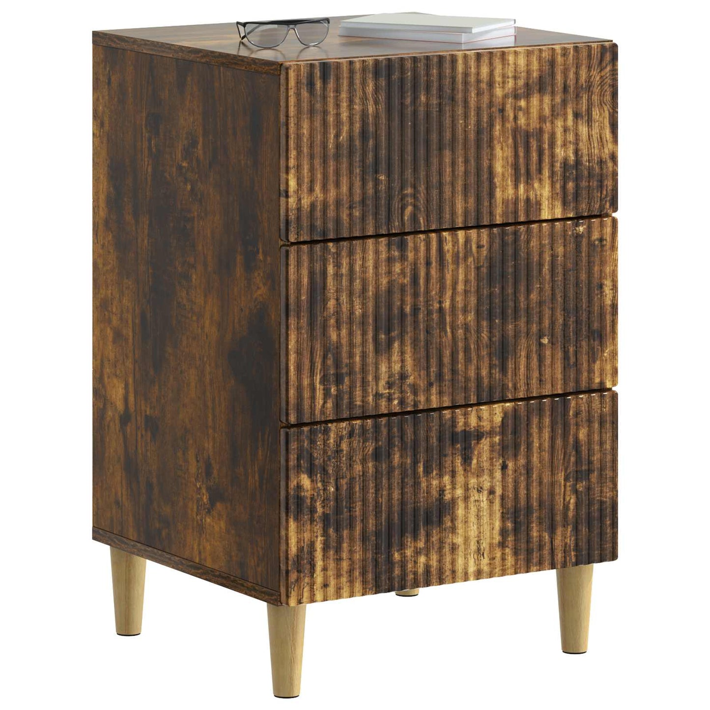 Bedside Cabinet Smoked Oak 43 x 41 x 66.5 cm Engineered Wood