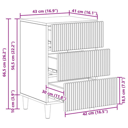 Bedside Cabinet Smoked Oak 43 x 41 x 66.5 cm Engineered Wood