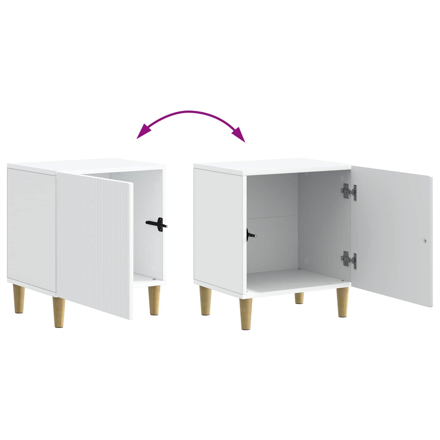 Bedside Cabinet White 43 x 34.5 x 50 cm Engineered Wood