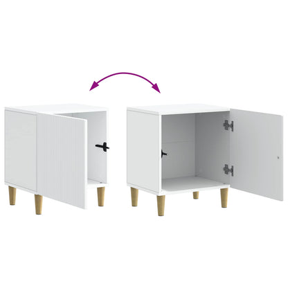 Bedside Cabinet White 43 x 34.5 x 50 cm Engineered Wood