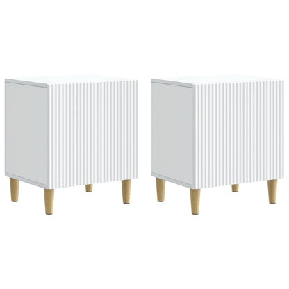 Bedside Cabinet 2 pcs White 43 x 34.5 x 50 cm Engineered Wood