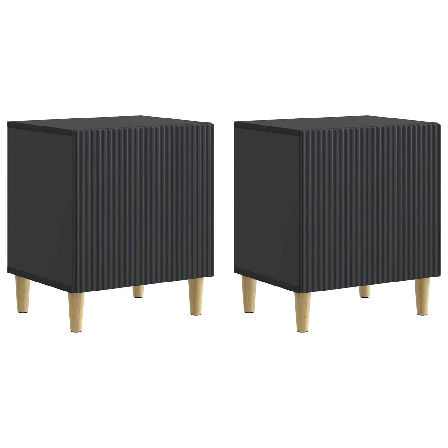 Bedside Cabinet 2 pcs Black 43 x 34.5 x 50 cm Engineered Wood
