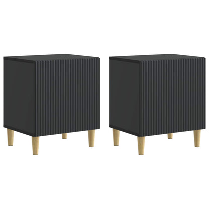 Bedside Cabinet 2 pcs Black 43 x 34.5 x 50 cm Engineered Wood