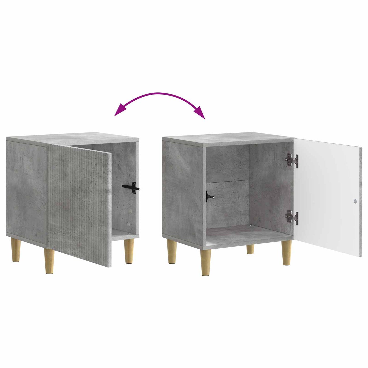 Bedside Cabinet 2 pcs Concrete Grey 43 x 34.5 x 50 cm