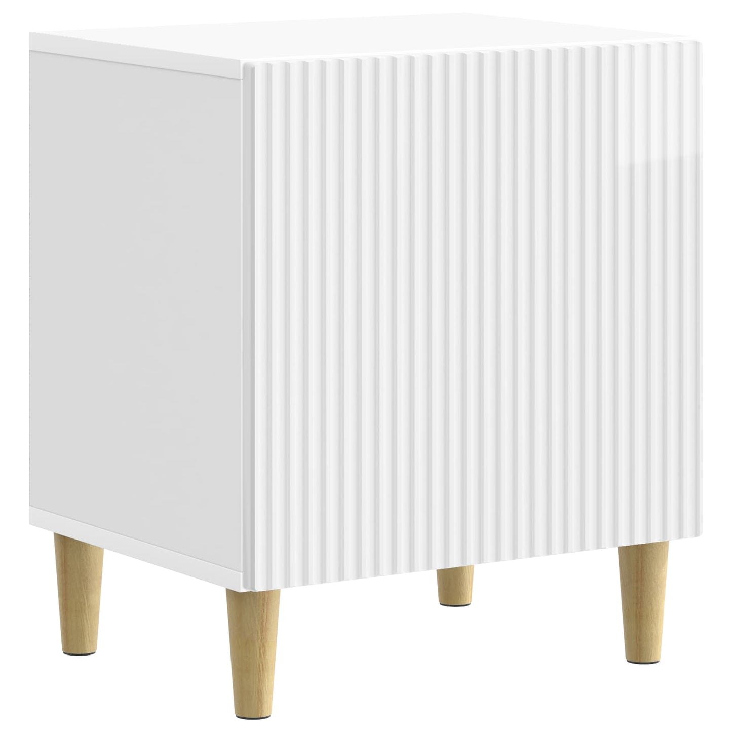 Bedside Cabinet High Gloss White 43 x 34.5 x 50 cm