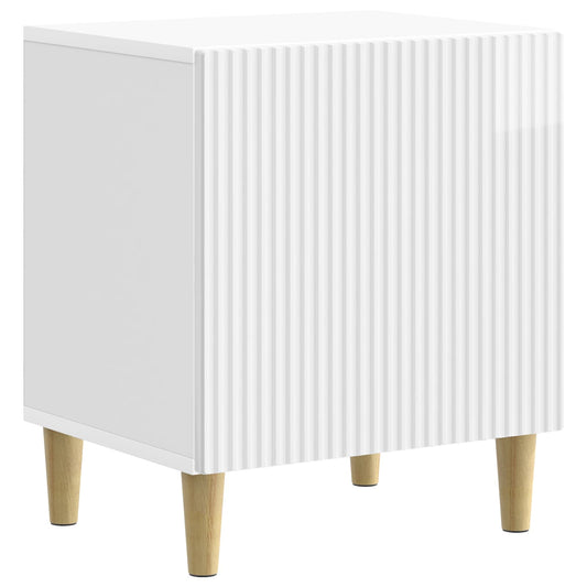 Bedside Cabinet High Gloss White 43 x 34.5 x 50 cm