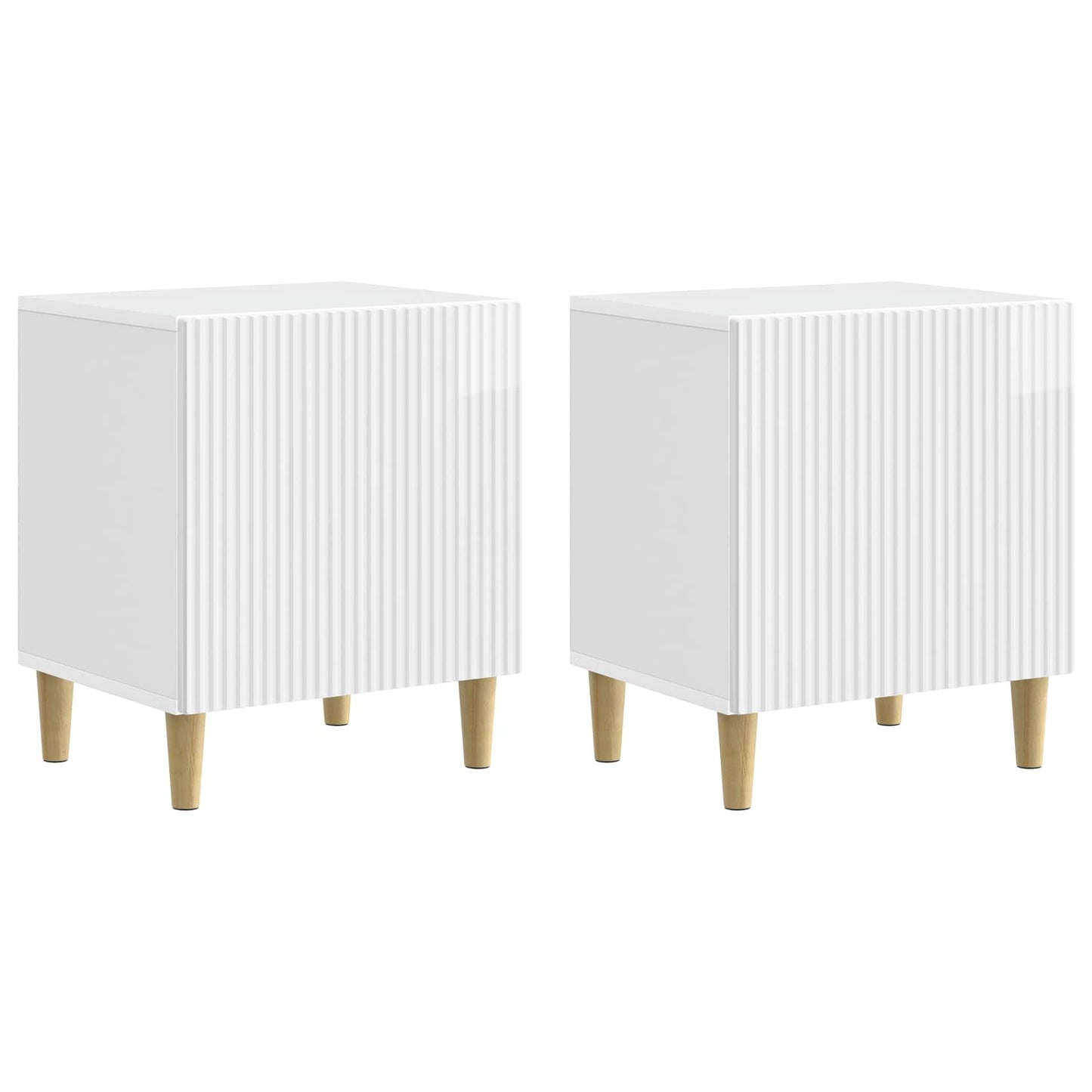 Bedside Cabinet 2 pcs High Gloss White 43 x 34.5 x 50 cm