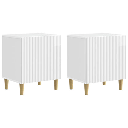 Bedside Cabinet 2 pcs High Gloss White 43 x 34.5 x 50 cm