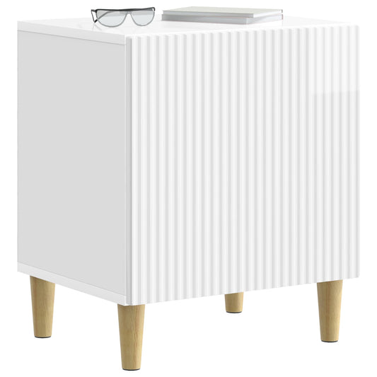 Bedside Cabinet 2 pcs High Gloss White 43 x 34.5 x 50 cm