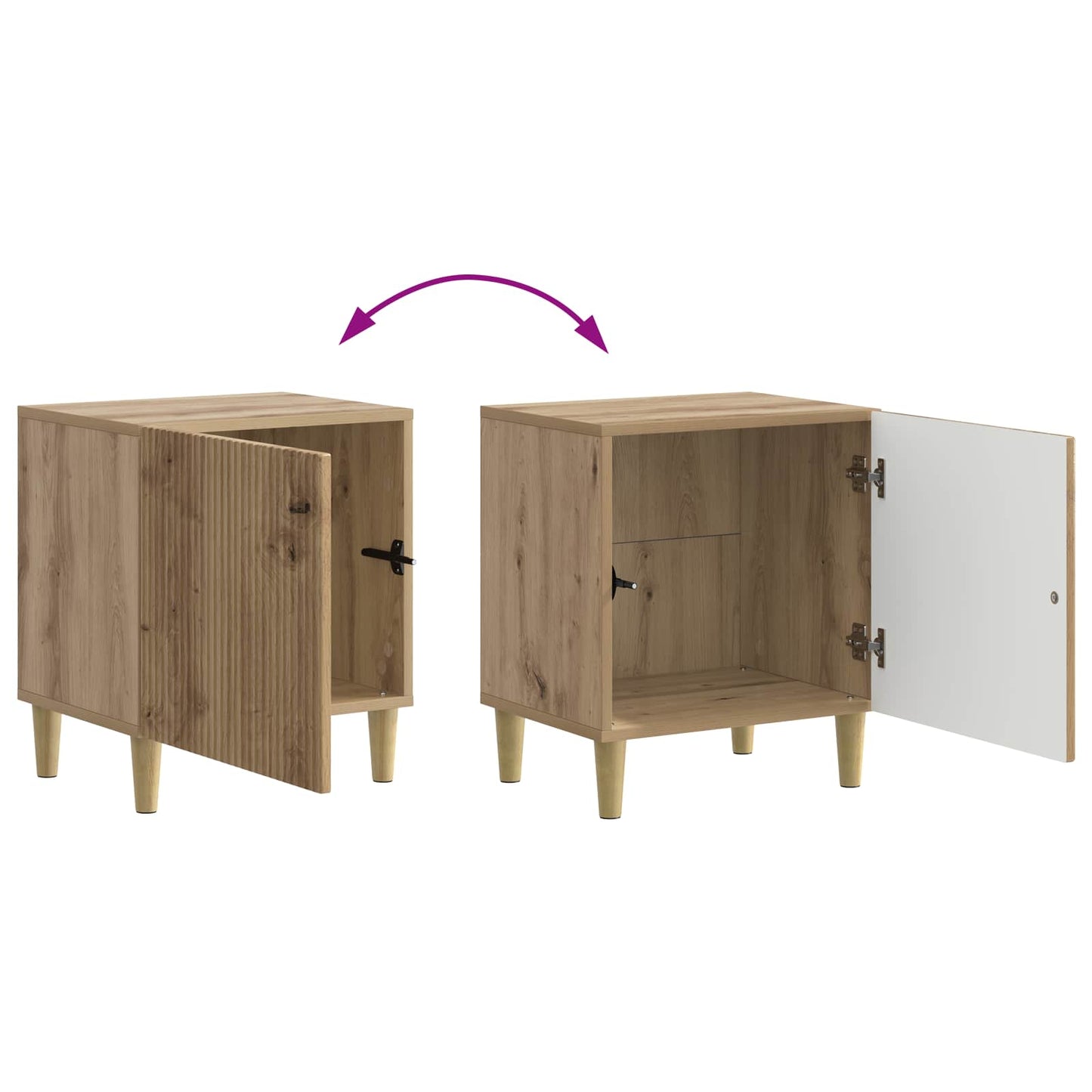 Bedside Cabinet 2 pcs Artisan Oak 43 x 34.5 x 50 cm