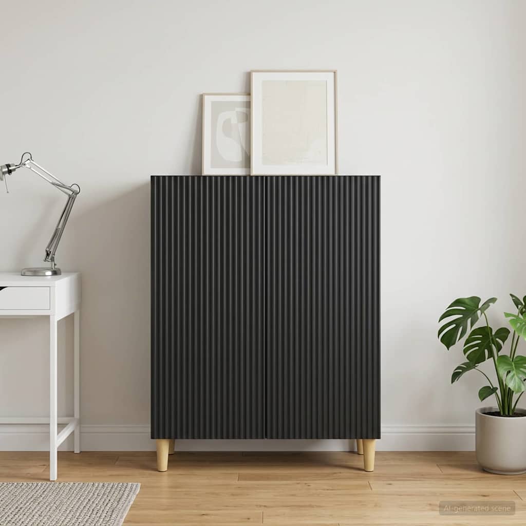 Sideboard Black 66 x 34.5 x 90 cm Engineered Wood