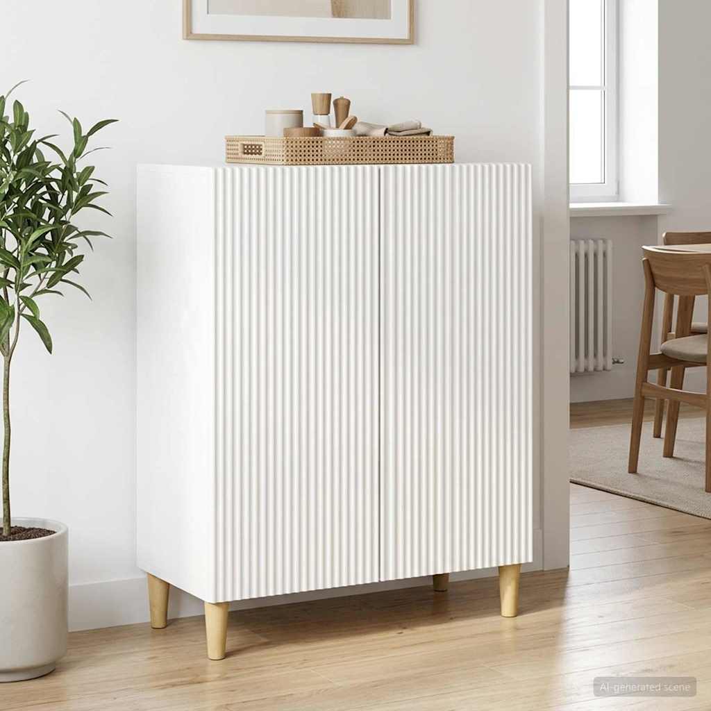 Sideboard High Gloss White 66 x 34.5 x 90 cm Engineered Wood