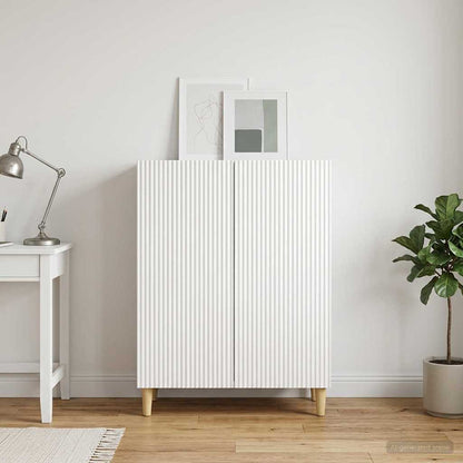 Sideboard High Gloss White 66 x 34.5 x 90 cm Engineered Wood