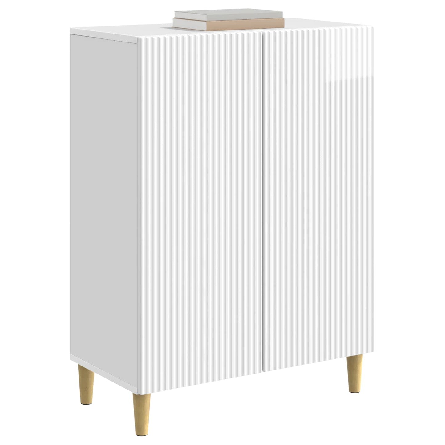 Sideboard High Gloss White 66 x 34.5 x 90 cm Engineered Wood