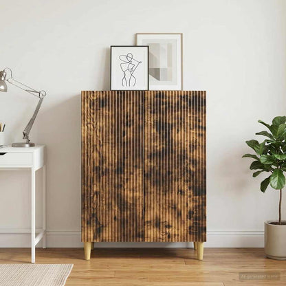 Sideboard Smoked Oak 66 x 34.5 x 90 cm Engineered Wood