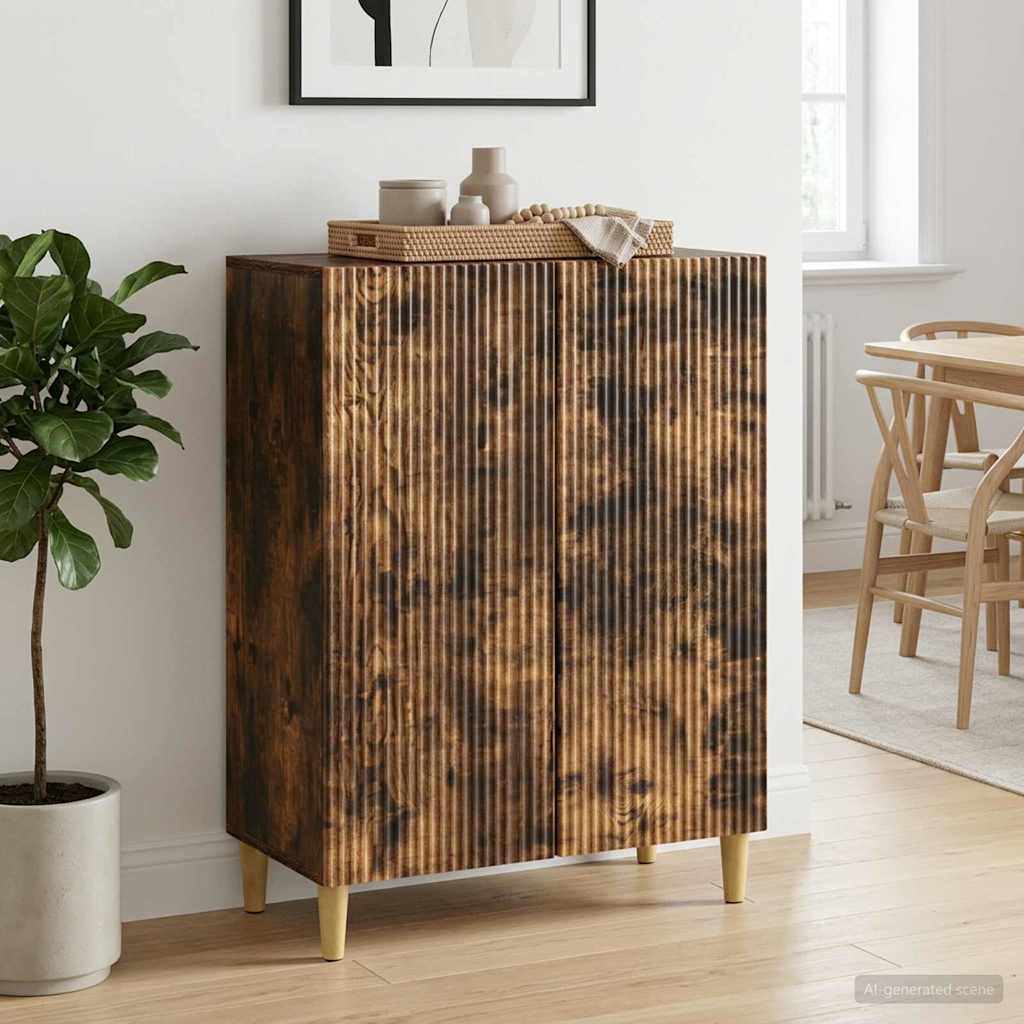 Sideboard Smoked Oak 66 x 34.5 x 90 cm Engineered Wood