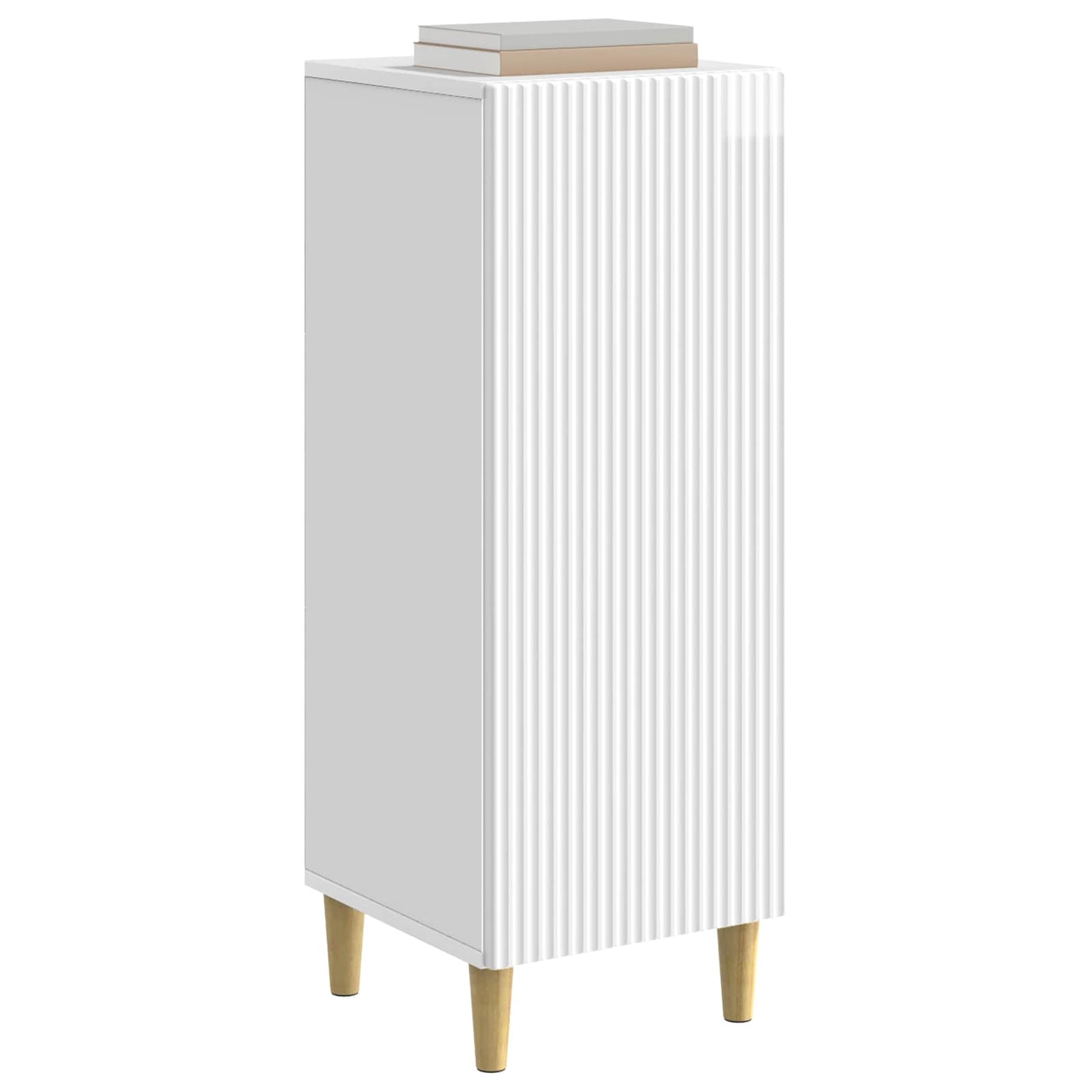 Sideboard High Gloss White 33 x 34.5 x 90 cm Engineered Wood