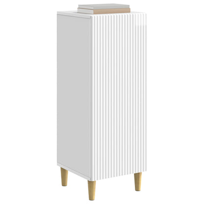 Sideboard High Gloss White 33 x 34.5 x 90 cm Engineered Wood