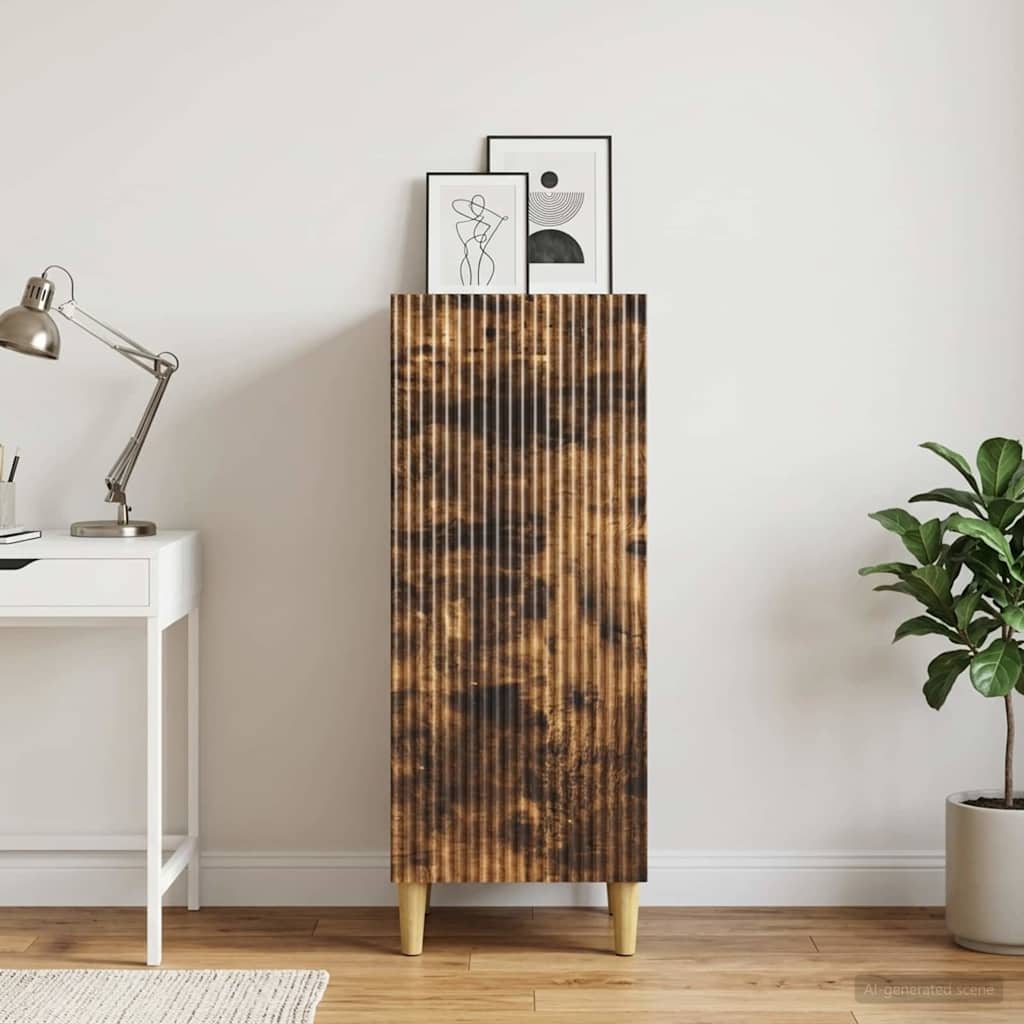 Sideboard Smoked Oak 33 x 34.5 x 90 cm Engineered Wood