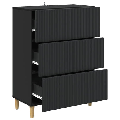 Drawer Cabinet Black 66 x 34.5 x 90 cm Engineered Wood