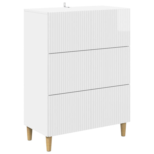 Drawer Cabinet High Gloss White 66 x 34.5 x 90 cm