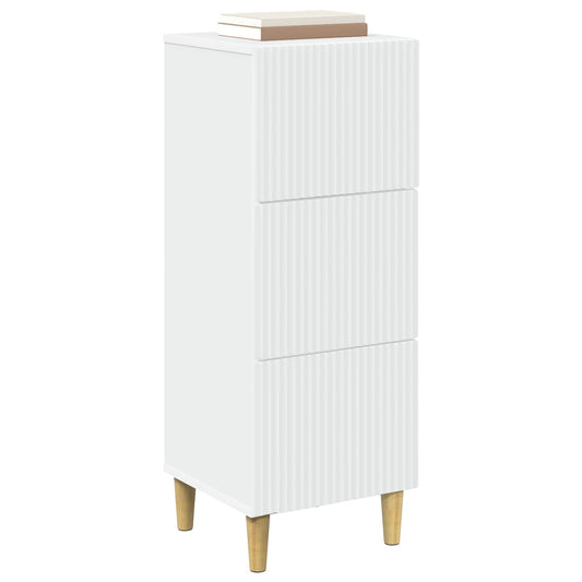 Drawer Cabinet White 33 x 34.5 x 90 cm Engineered Wood