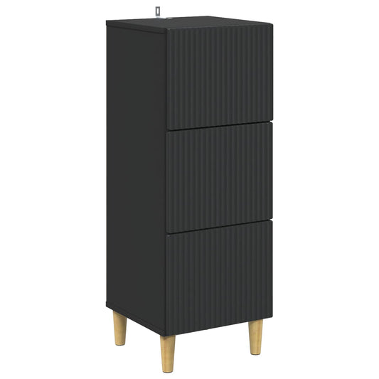 Drawer Cabinet Black 33 x 34.5 x 90 cm Engineered Wood