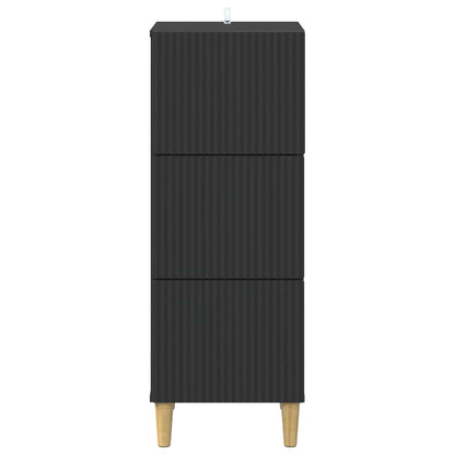 Drawer Cabinet Black 33 x 34.5 x 90 cm Engineered Wood