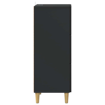 Drawer Cabinet Black 33 x 34.5 x 90 cm Engineered Wood
