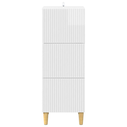 Drawer Cabinet High Gloss White 33 x 34.5 x 90 cm