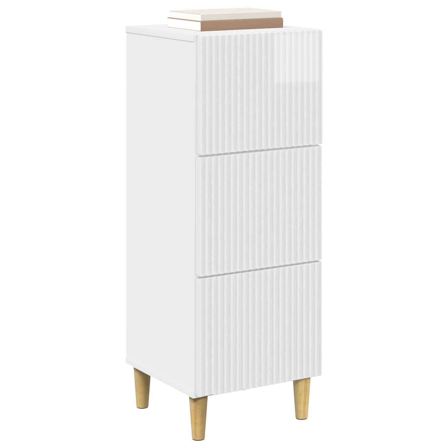 Drawer Cabinet High Gloss White 33 x 34.5 x 90 cm